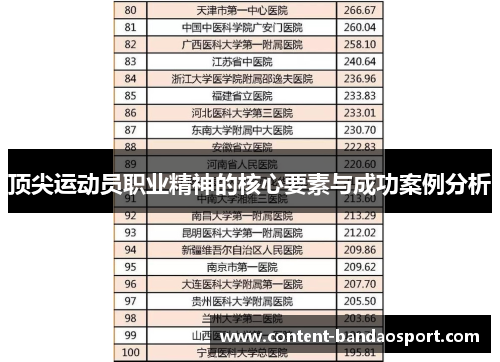 顶尖运动员职业精神的核心要素与成功案例分析